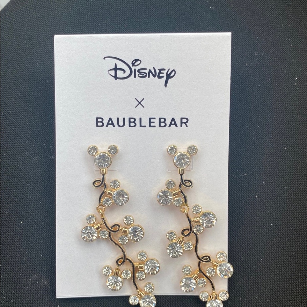 BaubleBar Mickey Mouse Clear Light Earrings